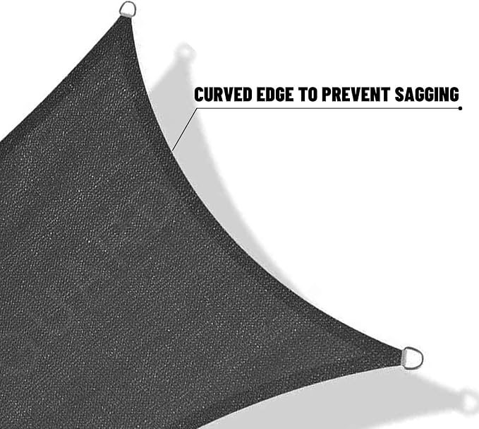 SUNNY GUARD Custom Size 12'x24'x26.8' Dark Grey Sun Shade Sail Right Triangle - Image 7