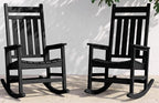 SERWALL Outdoor Rocking Chair Set of 2, Oversized Porch Rocker, Contoured 19.6" by SERWALL