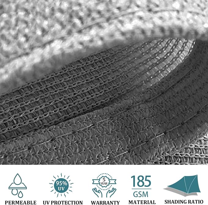 Shade&Beyond 7'x9' Sun Shade Sail Canopy Rectangle, UV Block Breathable Curved - Image 3