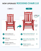 SERWALL HDPE Oversized Outdoor Rocking Chair, Patio Rocking Chair, All Weather - Image 4