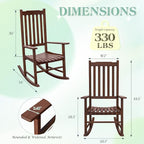 Flamaker Acacia Wooden Rocking Chair Outdoor Rocking Chair | Oversized Wooden - Image 3