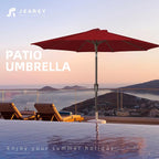 JEAREY 9FT Outdoor Patio Umbrella, Market Umbrella, Burgundy | Outdoor Table - Image 7