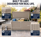260 Gallon Resin Deck Box, Outdoor Toy Storage Box, Package Delivery Box - Image 3