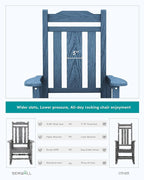 SERWALL HDPE Oversized Outdoor Rocking Chairs Set of 2, Patio Rocker, All - Image 4