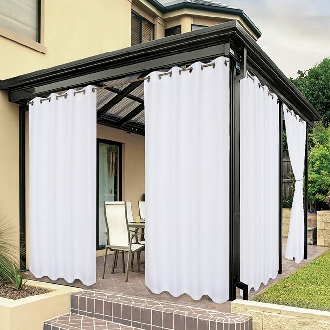 BONZER Outdoor Curtains for Patio Water Resistant | Heavy Privacy Light by Bonzer