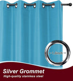 Grommet Outdoor Curtains for Patio Waterproof 8 Pcs 54x108 In Teal | - Image 2