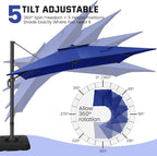Hoteel Outdoor Patio Umbrella - 10ft Cantilever Umbrella - Image 8