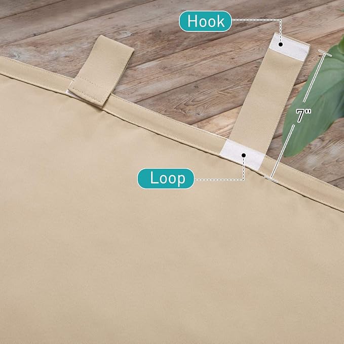 NICETOWN Outdoor Curtainss for Patio Waterproof 108 inch Extra Long, Self-Stick - Image 6