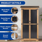 Outdoor Storage Cabinet Weather-Resistant, Wood & Metal Storage Shed - Image 4