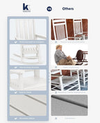 Oversized Outdoor Rocking Chair Set of 6, HDPE Patio Rockers - Image 7