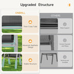 Patio Chairs Set of 6, Stackable Outdoor Dining Chairs | All Weather Dining Set - Image 8