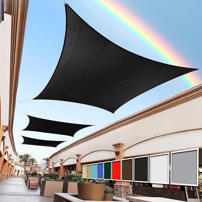 Royal Shade 8' x 16' Custom Size Black Rectangle Sunshade Sail by RoyalShade