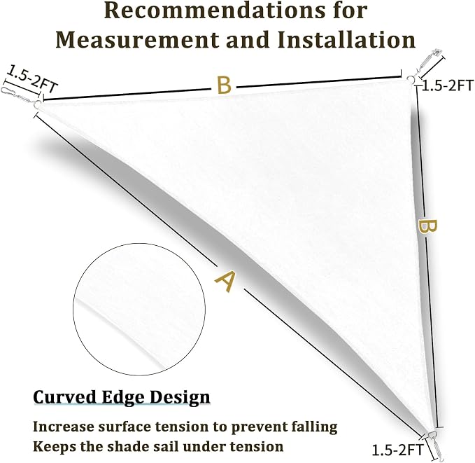 Shade&Beyond Custom Sun Shade Sail 13'x16'x20.6' Triangle Sun Sail Shades Patio - Image 5
