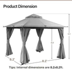 10'x10' Outdoor Gazebo, Heavy Duty Metal Frame Patio Canopy - Image 2