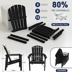 Compact Stackable Adirondack Chairs Set of 2, All-Weather - Image 5