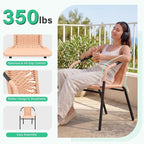 JEAREY Outdoor Patio Rattan Dining Chairs Set of 4, All Weather Stackable - Image 5