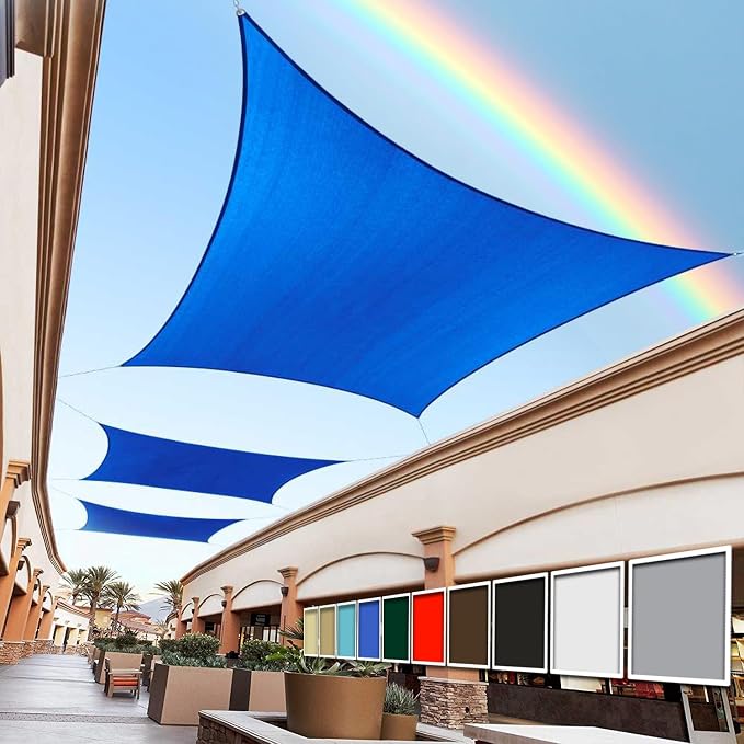 Royal Shade 8' x 20' Custom Size Blue Rectangle Sunshade Sail by RoyalShade