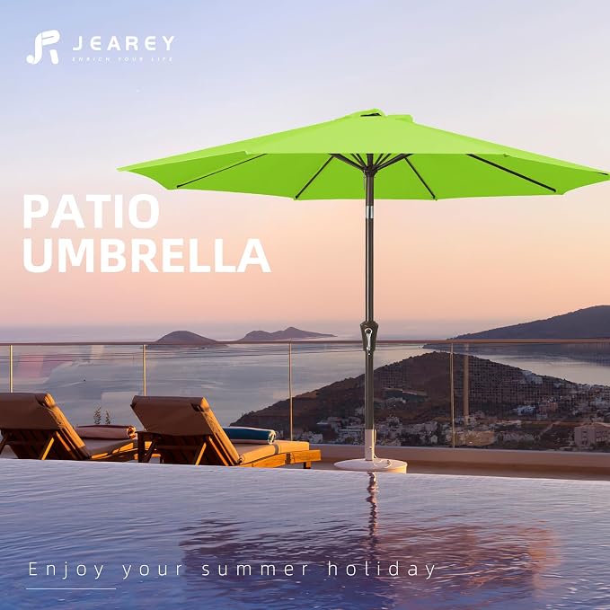 JEAREY 9FT Outdoor Patio Umbrella, Market Umbrella, Apple Green | Outdoor Table - Image 7