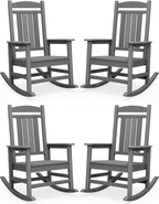 SERWALL Outdoor Rocking Chair Set of 4, Patio Rocking Chair, Porch Rocker by SERWALL