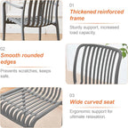 JPBSTO Patio Dining Chairs Set of 4, All-Weather Outdoor and Indoor Stackable - Image 5