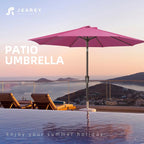 JEAREY 9FT Outdoor Patio Umbrella, Market Umbrella, Rose Pink | Outdoor Table - Image 7