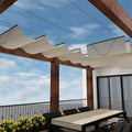 Windscreen4less 3' x 37' Retractable Sun Shade Canopy Cover Sliding Wave Shade by Windscreen4less