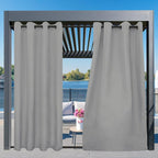 Easy-Going Outdoor Curtains for Patio 1 Panel, 54x120 inch, Light Grey | - Image 3