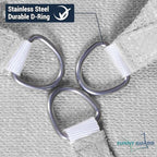 SUNNY GUARD Custom Size 7'x7'x7' Silver Grey Sun Shade Sail Triangle UV Block - Image 6
