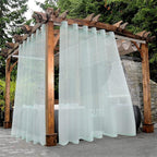 BONZER Sheer Outdoor Curtains for Patio Waterproof 2 Panels | Wide Grommet by Bonzer