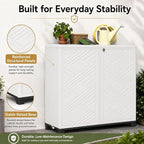 ADDOK Outdoor Storage Cabinet, 60 Gallon Waterproof Resin Patio Storage Cabinet - Image 4