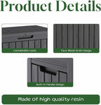 PatioZen 50 Gallon Outdoor Storage Box, Heavy Duty Resin Deck Box Organization - Image 5