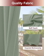 Grommet Outdoor Curtains for Patio Waterproof 8 Pcs 54x95 In Sage Green | - Image 5