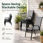 Majnesvon Outdoor Patio Chairs Set of 4, Stackable Patio Chairs, Front Porch - Image 5