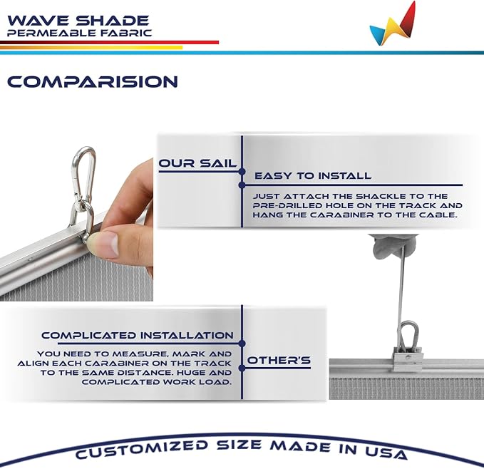 Windscreen4less 7' x 26' Retractable Sun Shade Canopy Cover Sliding Wave Shade - Image 5