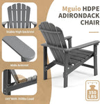 Oversized Stackable Adirondack Chair Set of 2, HDPE Fire Pit Chair | All-Weather - Image 5