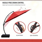 Outdoor Patio Umbrella with Base included, 11 FT Deluxe Curvy Cantilever - Image 5