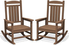 Oversized Outdoor Rocking Chairs Set of 2, HDPE Porch Rocker by KINGYES
