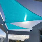 SUNNY GUARD Custom Size 13'x24'x24' Triangle Turquoise Blue UV Block Sunshade by SUNNYGUARD