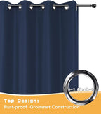 Extra Wide Outdoor Curtains for Patio Waterproof 2 Pcs 110x84 Inch Navy | - Image 4