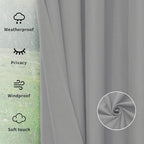 Easy-Going Outdoor Curtains for Patio 1 Panel, 54x108 inch, Light Grey | - Image 6