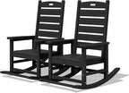 SERWALL Outdoor Rocking Chair Set of 2, Oversized HDPE Rocker, all Weather by SERWALL