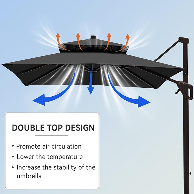 10' X 13' Cantilever Patio Outdoor Umbrella - Image 2