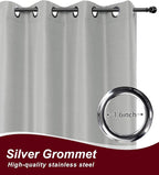 Grommet Outdoor Curtains for Patio Waterproof 8 Pcs 54x120 In Silver Grey | - Image 2