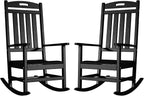 Outdoor Rocking Chair Set of 2, All-Weather Resistant Poly Lumber Rocker Chair by Adiromoti