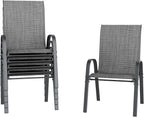 Amopatio Patio Chairs Set of 6, Outdoor Stackable Dining Chairs by Amopatio