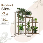 Bamworld Plant Stand Indoor Wood Plant Shelf Outdoor Tiered Plant Rack | - Image 6