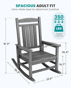 SERWALL Outdoor Rocking Chair Set of 4, Patio Rocking Chair, Porch Rocker - Image 2
