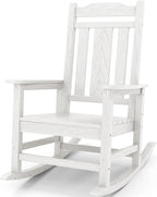 SERWALL Outdoor Rocking Chair, HDPE Oversized Rocking Chair Outdoor by SERWALL