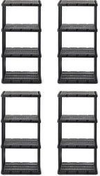 Gracious Living 4 Pack Light Duty Storage Shelves, Knect-A-Shelf 4-Shelf by GraciousLiving