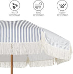 AMMSUN 7ft Patio Umbrella with Fringe Outdoor Tassel Umbrella UPF50+ Premium - Image 4